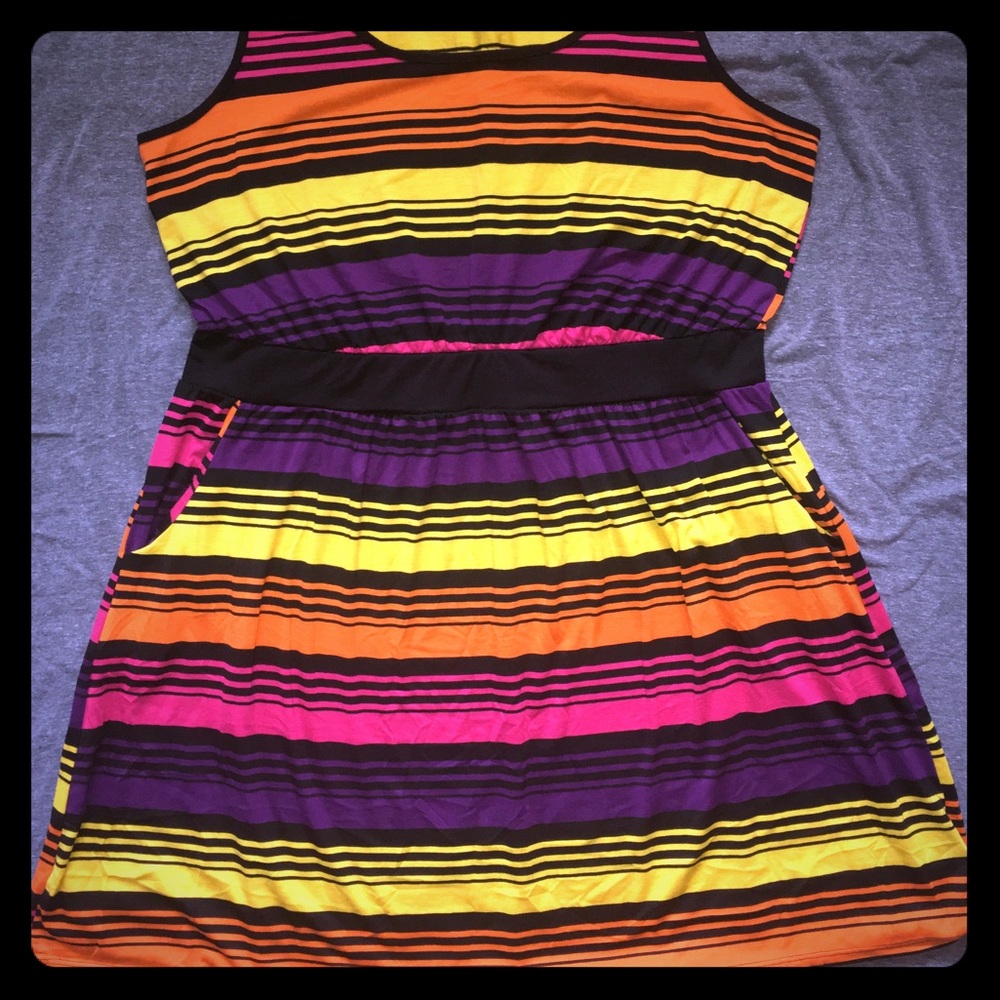 🌈 Bright & Colorful Striped Dress 🌈
